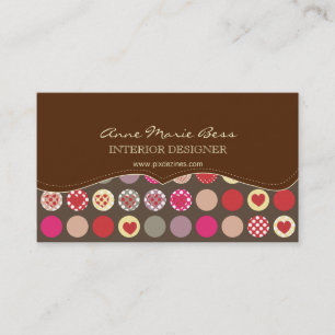 Hearts/Polka Dots Chocolate  business cards