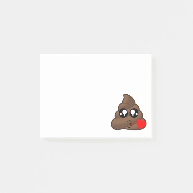 Hearts & Poop Emojis Post-it Notes (Front)