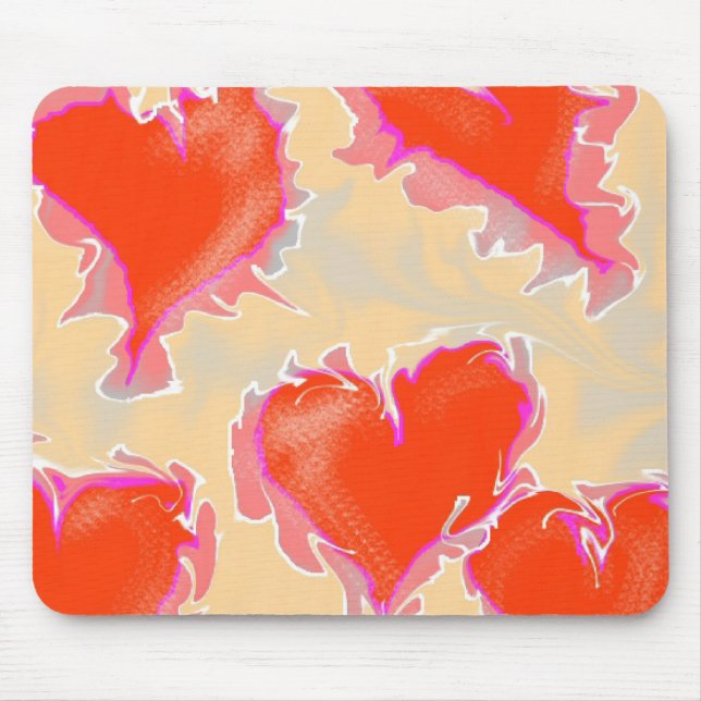Hearts Pulsating or Vibrating Mouse Pad (Front)