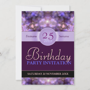 Hearts Purple Dreams Birthday Party Invitation