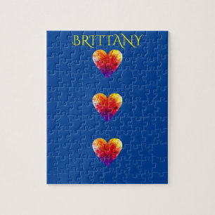 Hearts puzzle with personalised name.