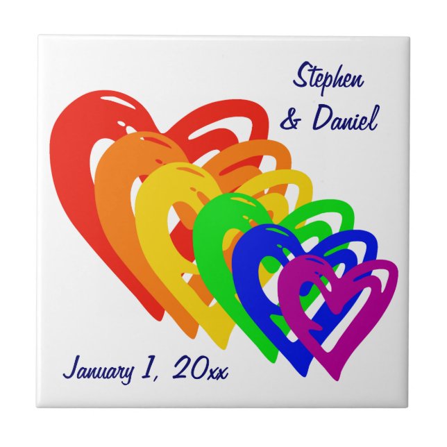 Hearts Rainbow Tile (Front)