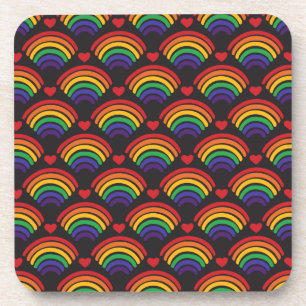 Hearts & Rainbows Pattern Coaster