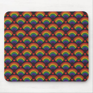Hearts & Rainbows Pattern Mouse Mat