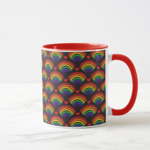 Hearts & Rainbows Pattern Mug