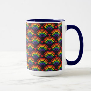 Hearts & Rainbows Pattern Mug