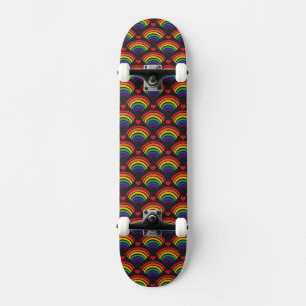 Hearts & Rainbows Pattern Skateboard
