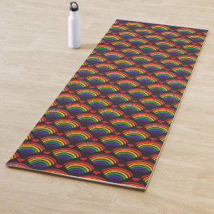 Hearts & Rainbows Pattern Yoga Mat