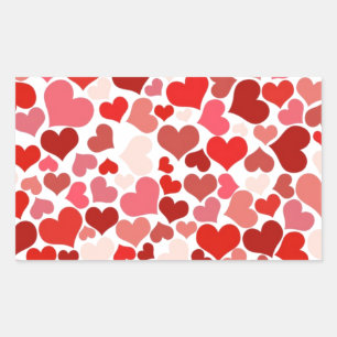 Hearts Rectangular Sticker
