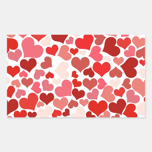 HEARTS RECTANGULAR STICKER (Front)