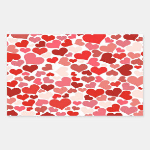 HEARTS RECTANGULAR STICKER