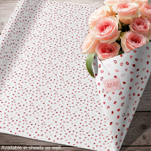 Hearts - Red and Pink Ombre on White-Rolls Wrapping Paper