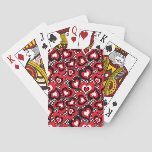 Hearts, red, black, white playing cards