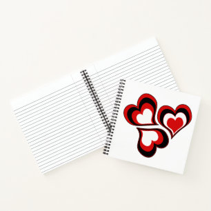 Hearts, red, black, white, Valentine's day . Notebook