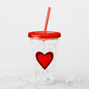 Hearts Red Burgundy Valentine's Day Love 4Erica Acrylic Tumbler
