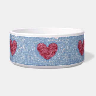 Hearts Red Pink Blue Faux Fuzzy Design