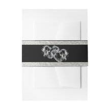 Hearts & Ribbon - Black/Silver