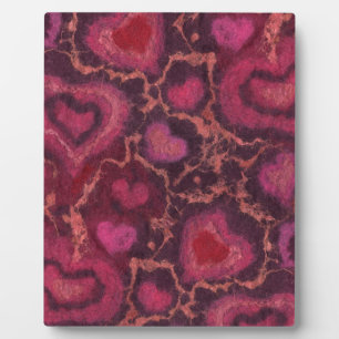 Hearts, romantic love pink red valentines day gift plaque