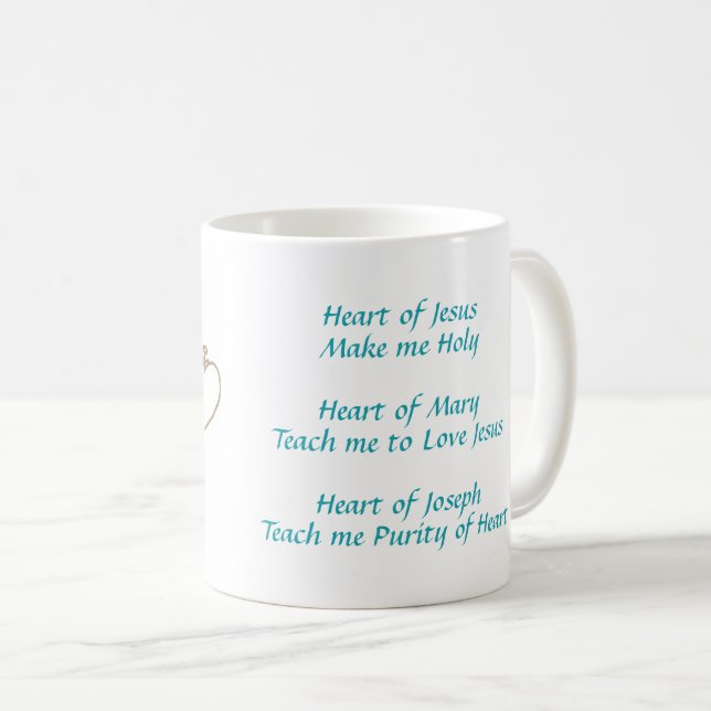 Hearts Rosary Coffee Mug (Front Right)
