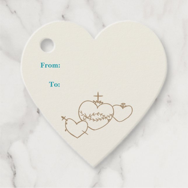 Hearts Rosary Gift Tags (Front)