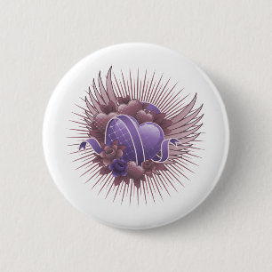 Hearts Roses and Wings 6 Cm Round Badge