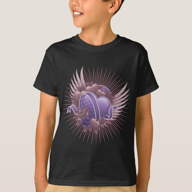 Hearts Roses and Wings T-Shirt (Front)