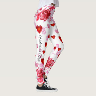 Hearts & Roses For Valentine's Day Leggings