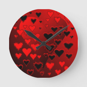 Hearts Round Clock