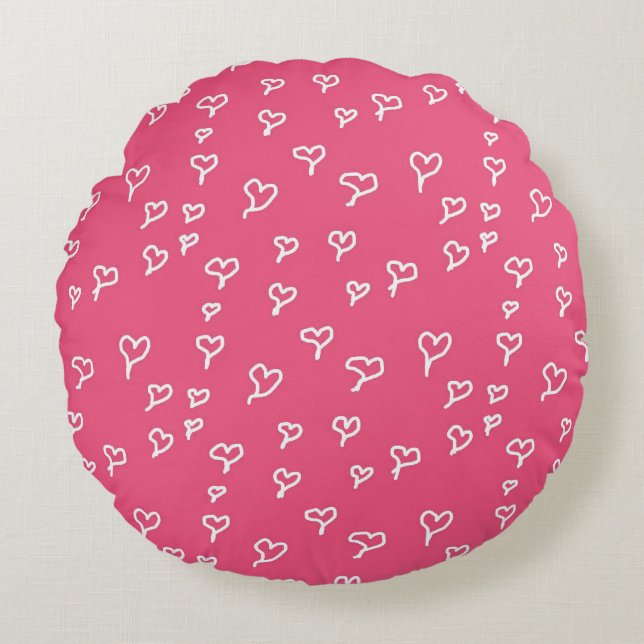 Hearts Round Pillow (Front)