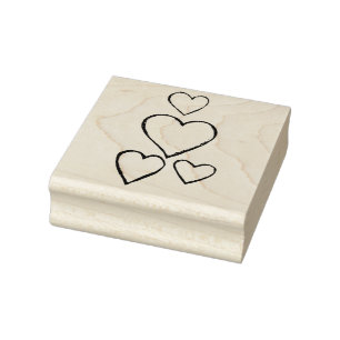 Hearts rubber stamp