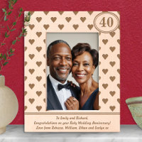 Hearts Ruby Wedding Anniversary 40th Custom Text