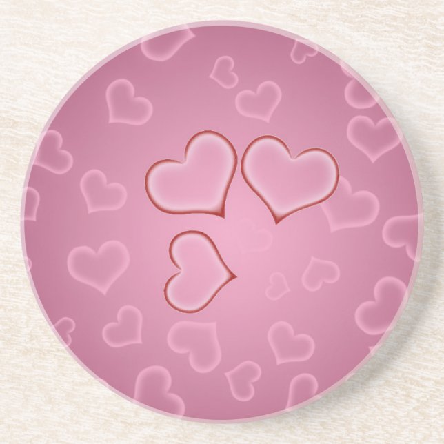 Hearts Sandstone Coaster (Front)