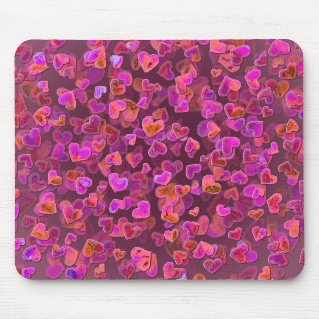 Hearts Scatter Mouse Mat (Front)