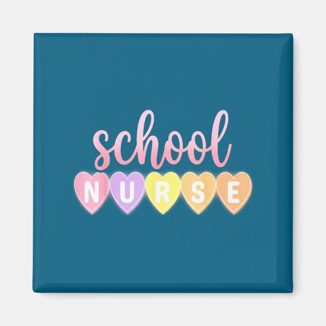 Hearts School Nurse Medical Istant Valentines Day  Magnet (Front)