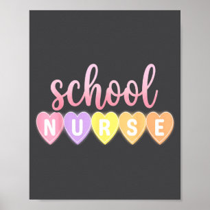 Hearts School Nurse Medical Istant Valentines Day  Poster