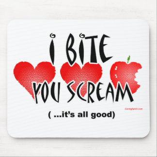 Hearts, Screams and Bitten Apple Mousepad