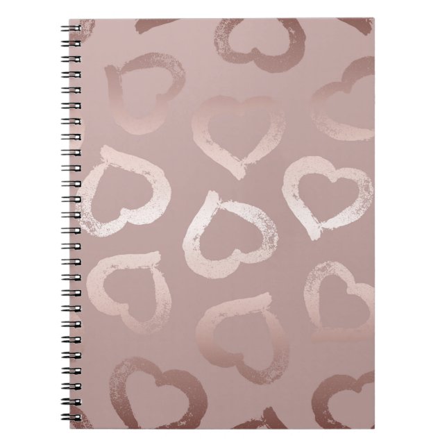 Hearts seamless pattern notebook (Front)