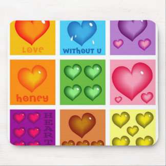 Hearts Set Mouse Mat