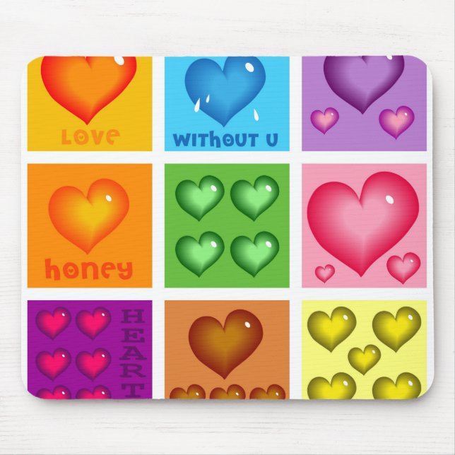 Hearts Set Mouse Mat (Front)