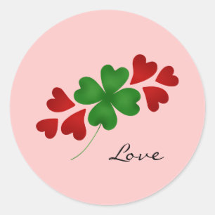 Hearts shamrocks romance classic round sticker