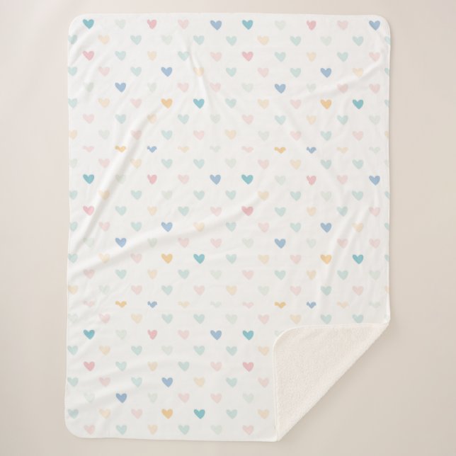 Hearts Sherpa Blanket (Front)