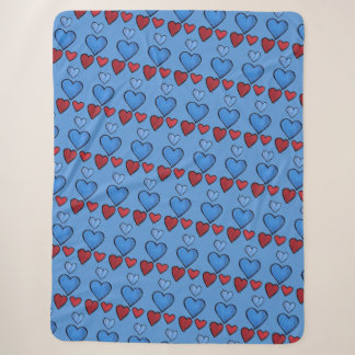 Hearts sherpa blanket