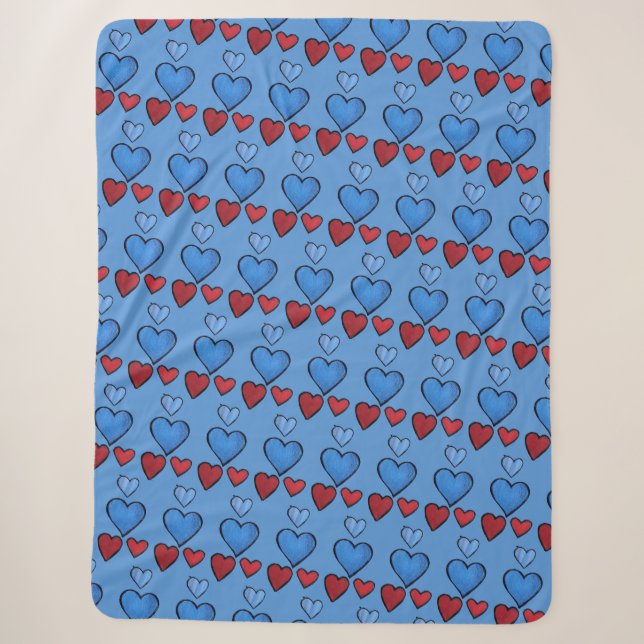 Hearts                                             sherpa blanket (Front)