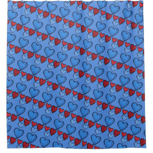 Hearts shower curtain