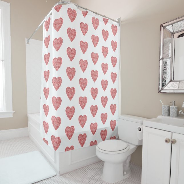 Hearts Shower Curtain (In Situ)