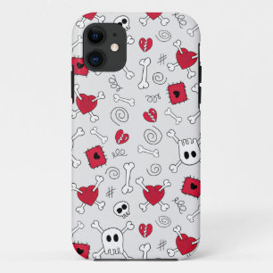 Hearts Skulls And Crossbones Doodles iPhone5 Case