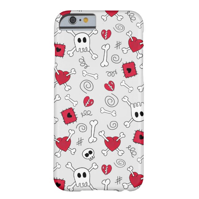 Hearts Skulls And Crossbones Doodles iPhone 6 case (Back)