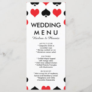 Hearts Spades Casino Wedding Menu