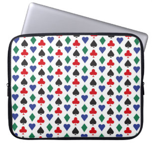HEARTS SPADES CLUBS DIAMONDS ROWS LAPTOP SLEEVE
