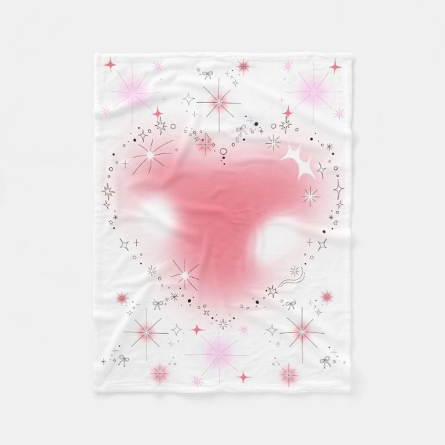 Hearts & Sparkles Baby Fleece Blanket (Front)